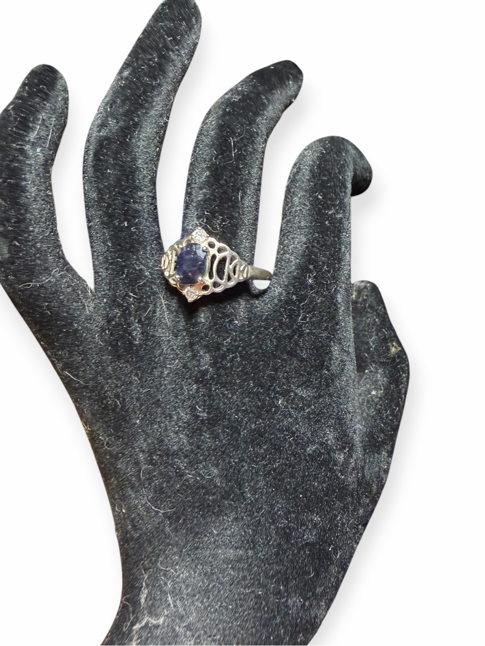 Vintage NVC Sterling Silver Amethyst Cocktail Ring Sz 8